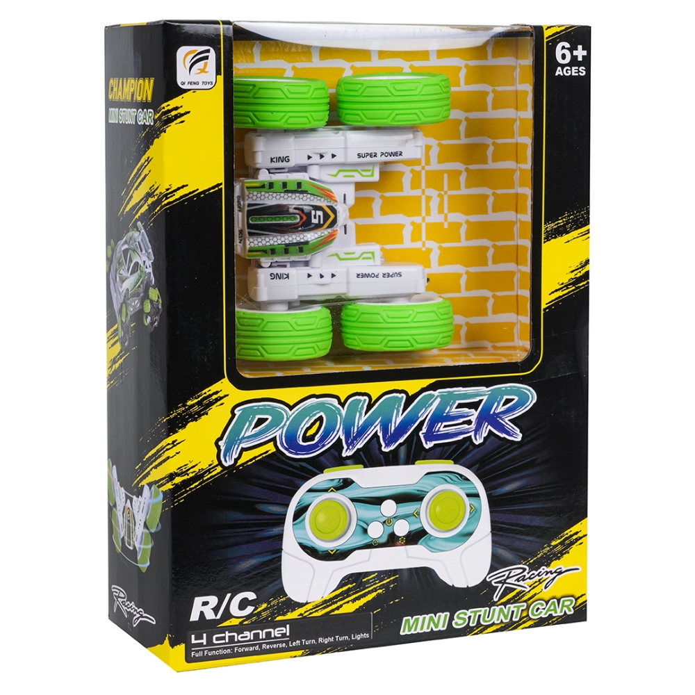 Nuotolinio valdymo R/C transporto priemonė POWER STUNT 1:32 Žalia-Žaislai, Auto ir transporto žaislai, Valdomos radijo bangomis-