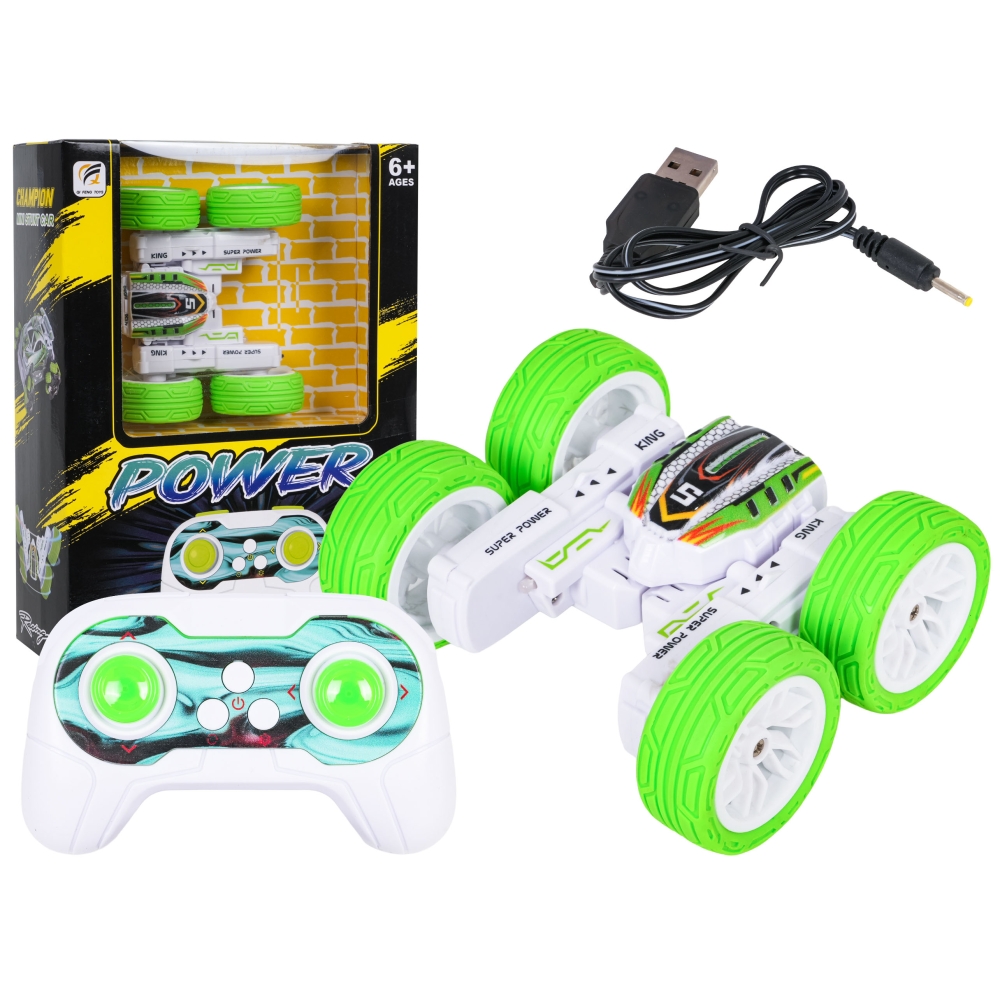 Nuotolinio valdymo R/C transporto priemonė POWER STUNT 1:32 Žalia-Žaislai, Auto ir transporto žaislai, Valdomos radijo bangomis-