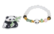 Zestaw Biżuterii Panda Biała Bransoletka