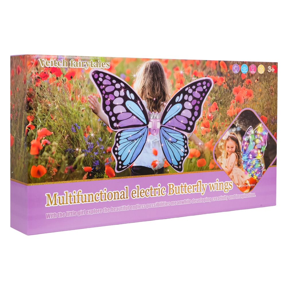 Šviečiantys drugelio sparnai, violetinė-Drabužiai ir aksesuarai, Karnavalinė apranga-e-vaikas