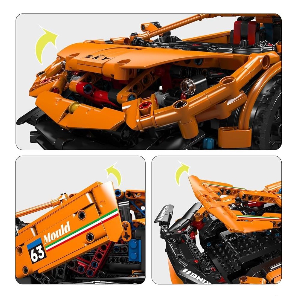 Konstruktorius Oranžinis sportinis automobilis 1620 el.-Žaislai, Konstruktoriai, Lego, statybiniai blokai-e-vaikas