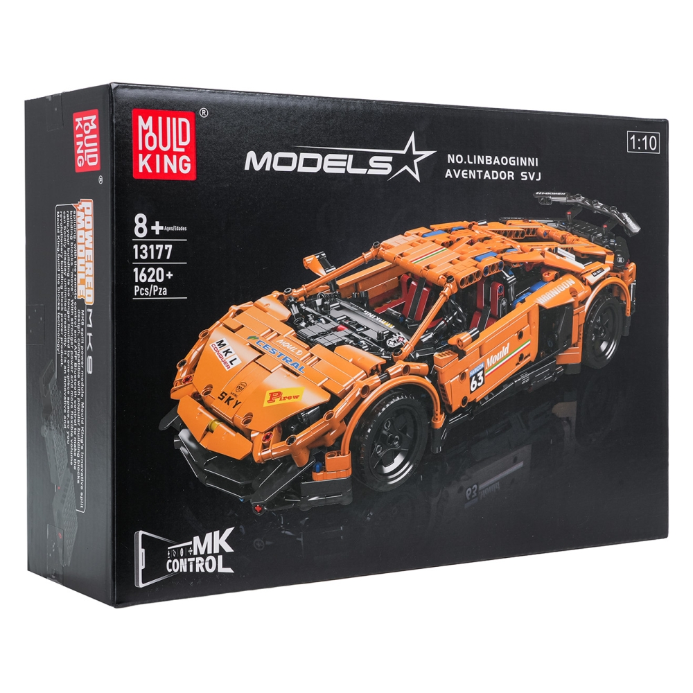 Konstruktorius Oranžinis sportinis automobilis 1620 el.-Žaislai, Konstruktoriai, Lego, statybiniai blokai-e-vaikas