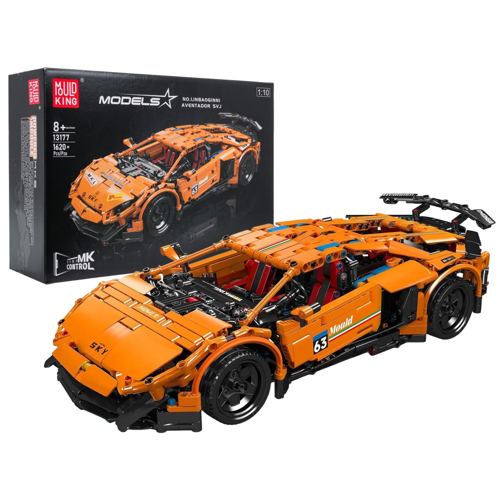 Konstruktorius Oranžinis sportinis automobilis 1620 el.-Žaislai, Konstruktoriai, Lego, statybiniai blokai-e-vaikas