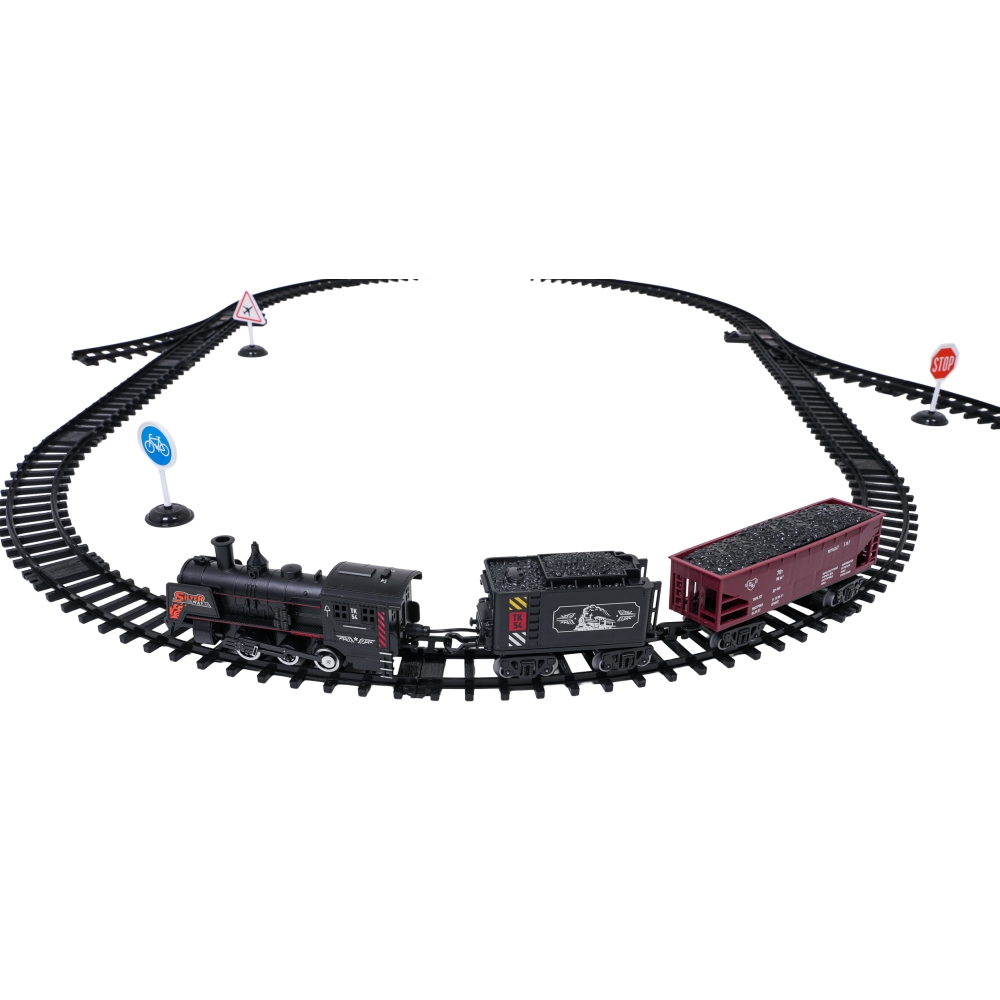 MEGA traukinys su dūmų, šviesų ir garso funkcija