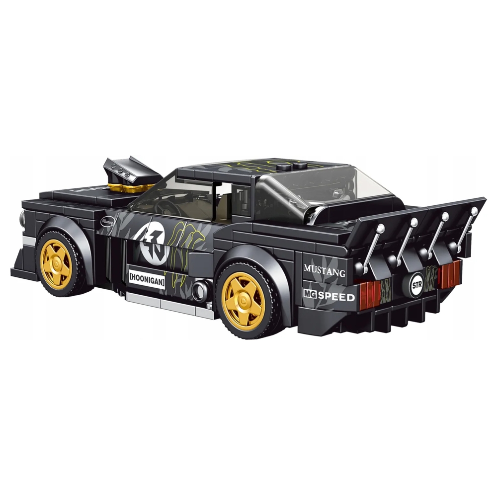Konstruktorius Sportinis automobilis Juodas 414 el.-Žaislai, Konstruktoriai, Lego, statybiniai blokai-e-vaikas