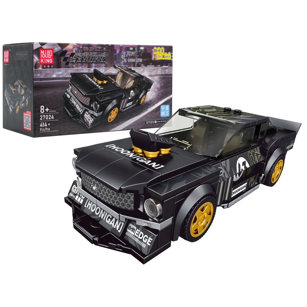 Konstruktorius Sportinis automobilis Juodas 414 el.-Žaislai, Konstruktoriai, Lego, statybiniai blokai-e-vaikas