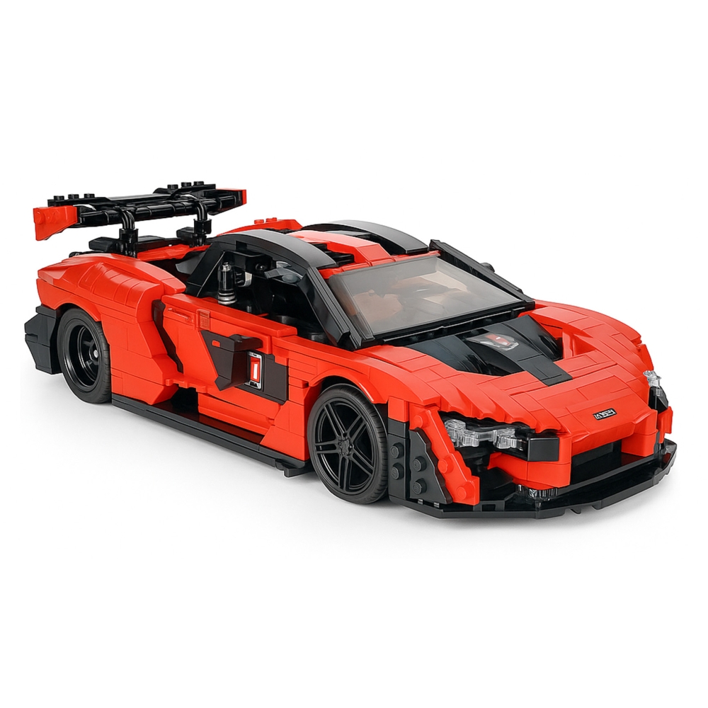 Konstruktorius Oranžinis sportinis automobilis 1372 el.-Žaislai, Konstruktoriai, Lego, statybiniai blokai-e-vaikas