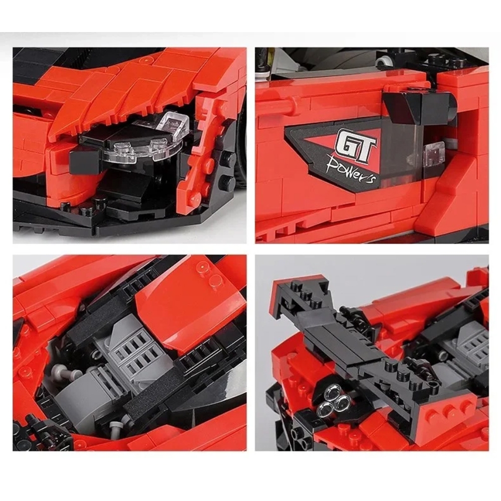 Konstruktorius Oranžinis sportinis automobilis 1372 el.-Žaislai, Konstruktoriai, Lego, statybiniai blokai-e-vaikas