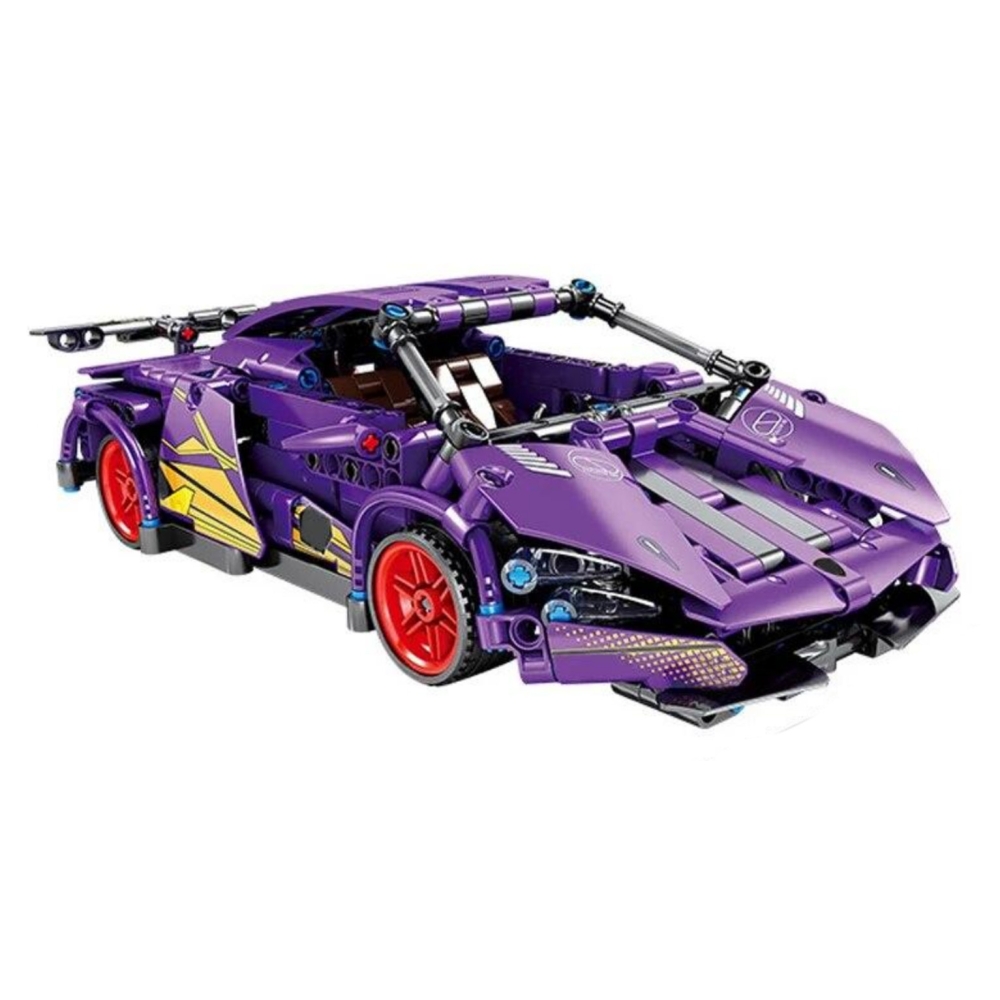 Konstruktorius Violetinis sportinis automobilis 470 el.-Žaislai, Konstruktoriai, Lego, statybiniai blokai-e-vaikas