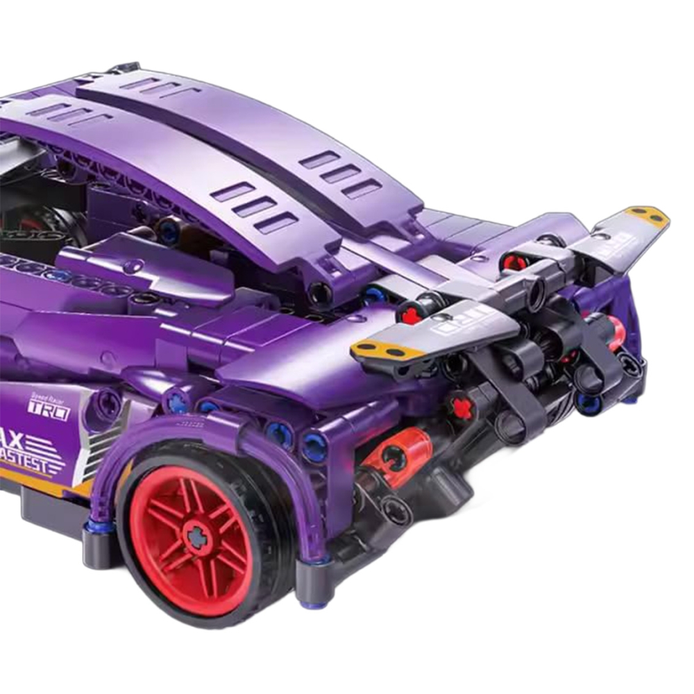 Konstruktorius Violetinis sportinis automobilis 470 el.-Žaislai, Konstruktoriai, Lego, statybiniai blokai-e-vaikas