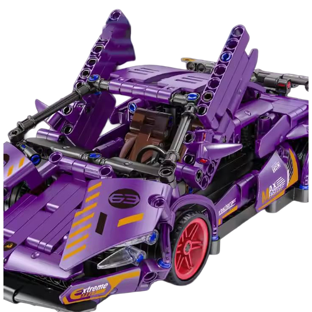 Konstruktorius Violetinis sportinis automobilis 470 el.-Žaislai, Konstruktoriai, Lego, statybiniai blokai-e-vaikas