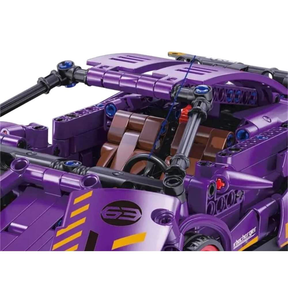 Konstruktorius Violetinis sportinis automobilis 470 el.-Žaislai, Konstruktoriai, Lego, statybiniai blokai-e-vaikas
