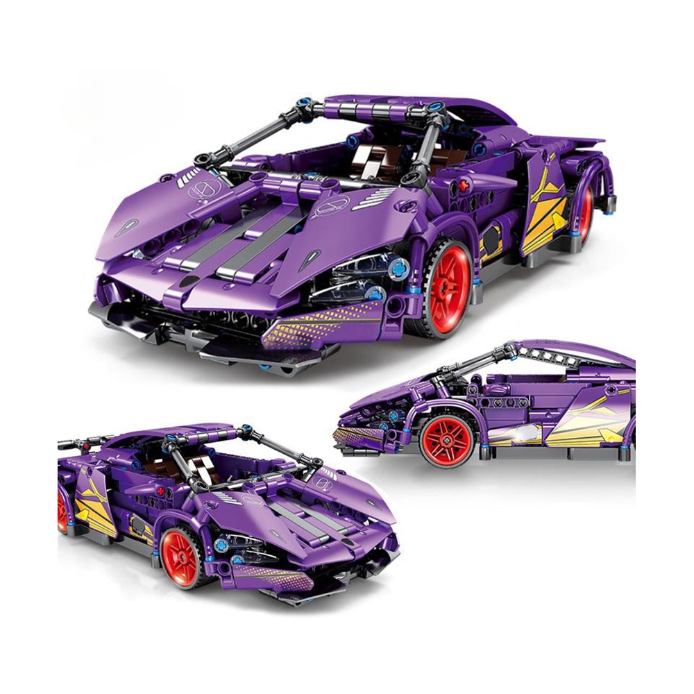 Konstruktorius Violetinis sportinis automobilis 470 el.-Žaislai, Konstruktoriai, Lego, statybiniai blokai-e-vaikas