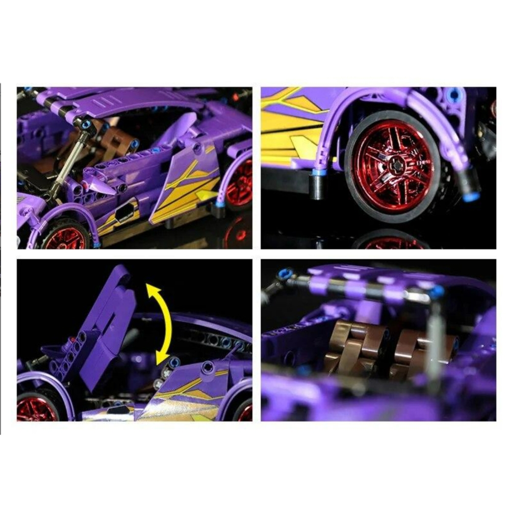 Konstruktorius Violetinis sportinis automobilis 470 el.-Žaislai, Konstruktoriai, Lego, statybiniai blokai-e-vaikas