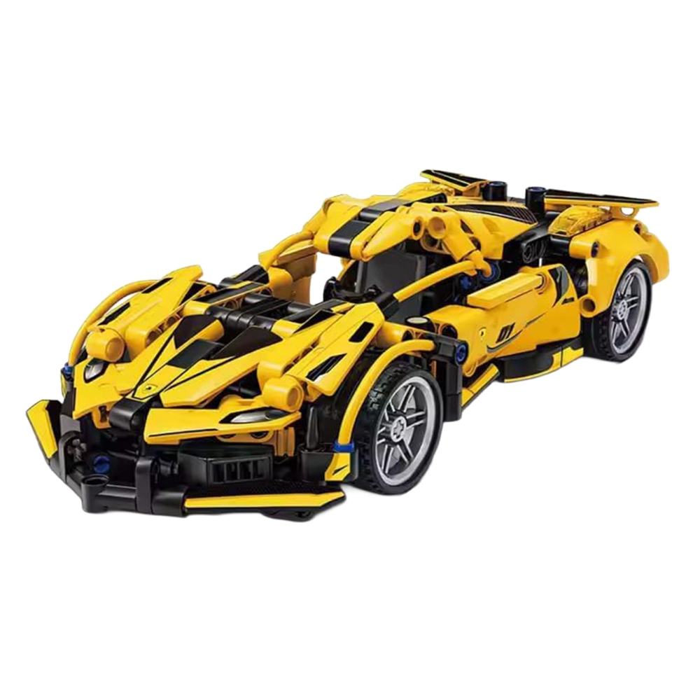 Konstruktorius Sportinis automobilis Geltonas 422 el.-Žaislai, Konstruktoriai, Lego, statybiniai blokai-e-vaikas