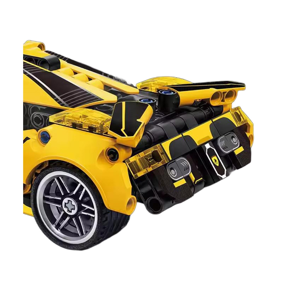 Konstruktorius Sportinis automobilis Geltonas 422 el.-Žaislai, Konstruktoriai, Lego, statybiniai blokai-e-vaikas