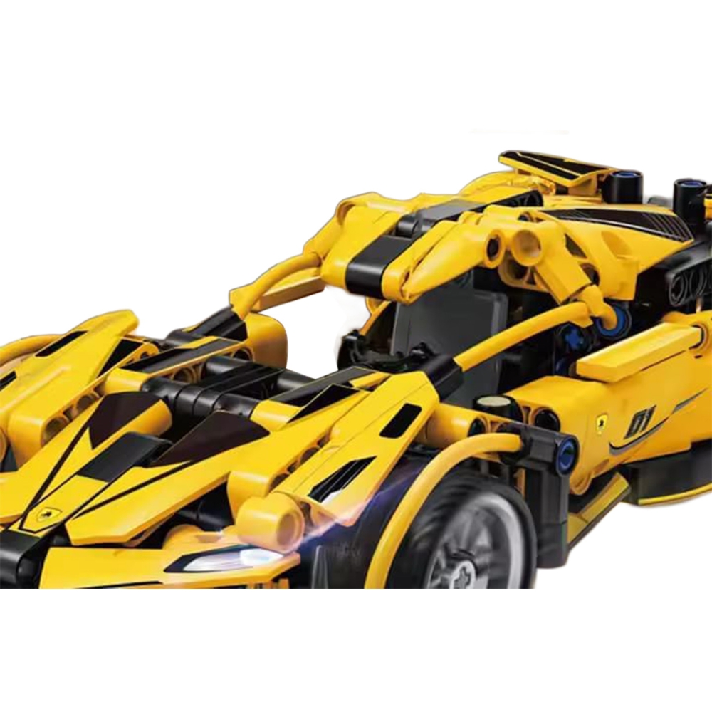 Konstruktorius Sportinis automobilis Geltonas 422 el.-Žaislai, Konstruktoriai, Lego, statybiniai blokai-e-vaikas