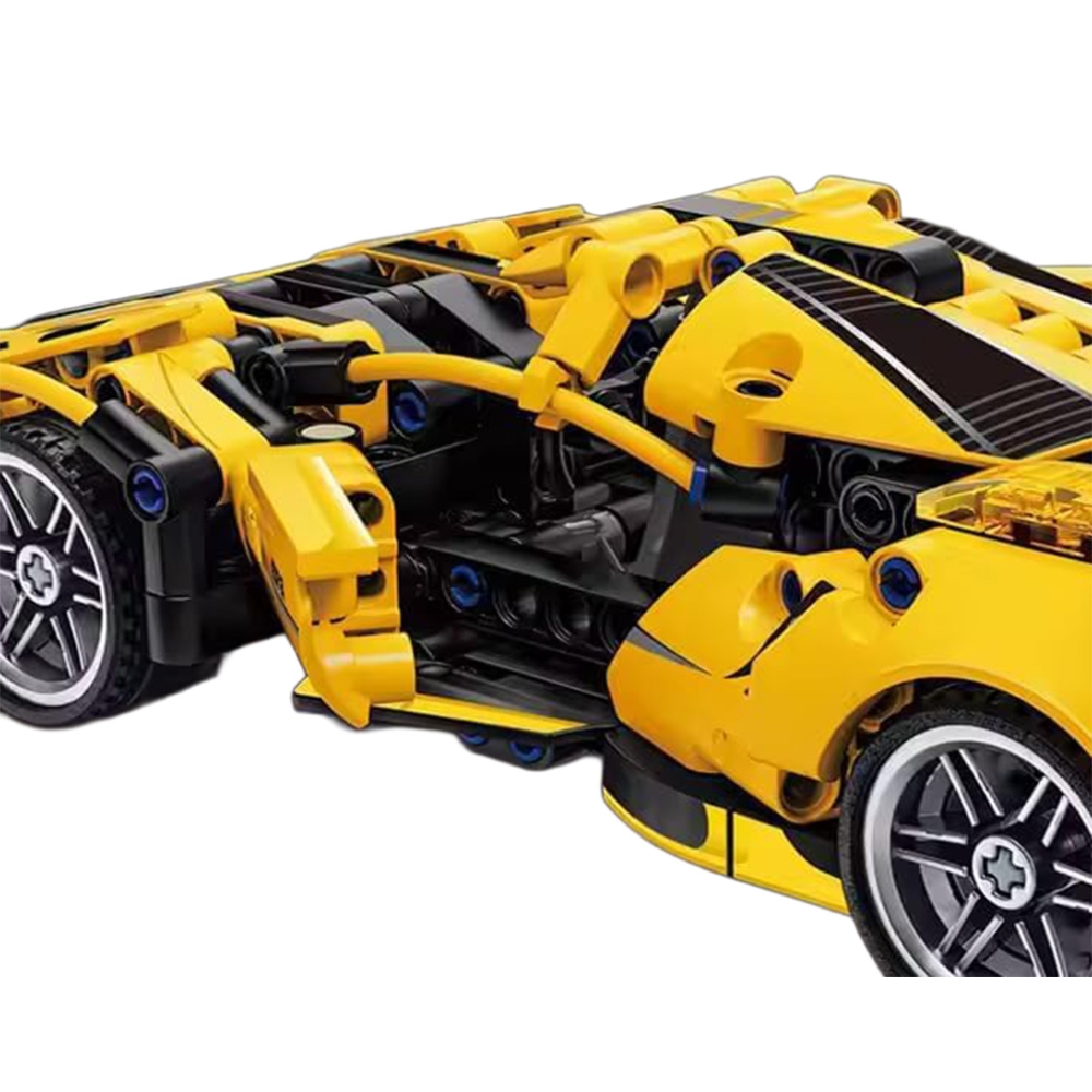 Konstruktorius Sportinis automobilis Geltonas 422 el.-Žaislai, Konstruktoriai, Lego, statybiniai blokai-e-vaikas