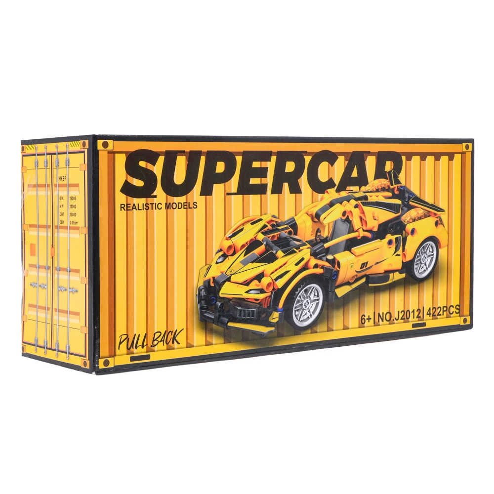 Konstruktorius Sportinis automobilis Geltonas 422 el.-Žaislai, Konstruktoriai, Lego, statybiniai blokai-e-vaikas