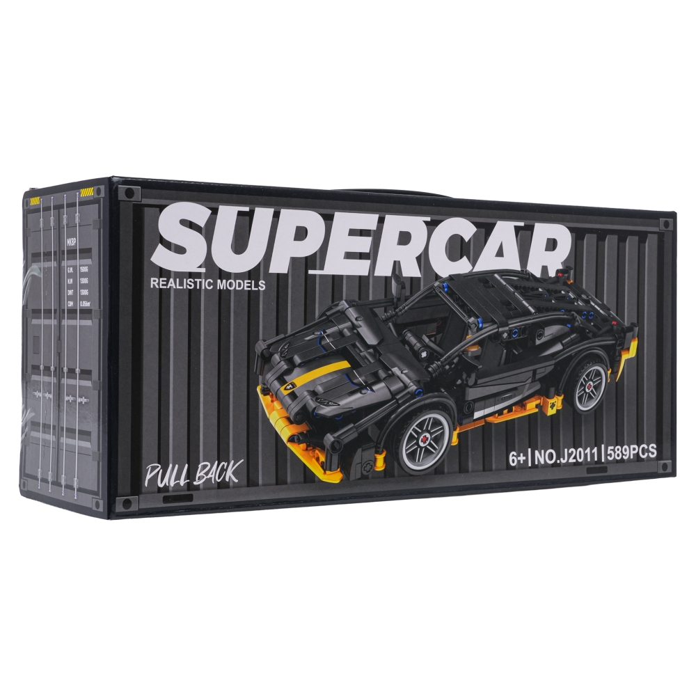 Konstruktorius Sportinis automobilis Juodas 589 el.-Žaislai, Konstruktoriai, Lego, statybiniai blokai-e-vaikas