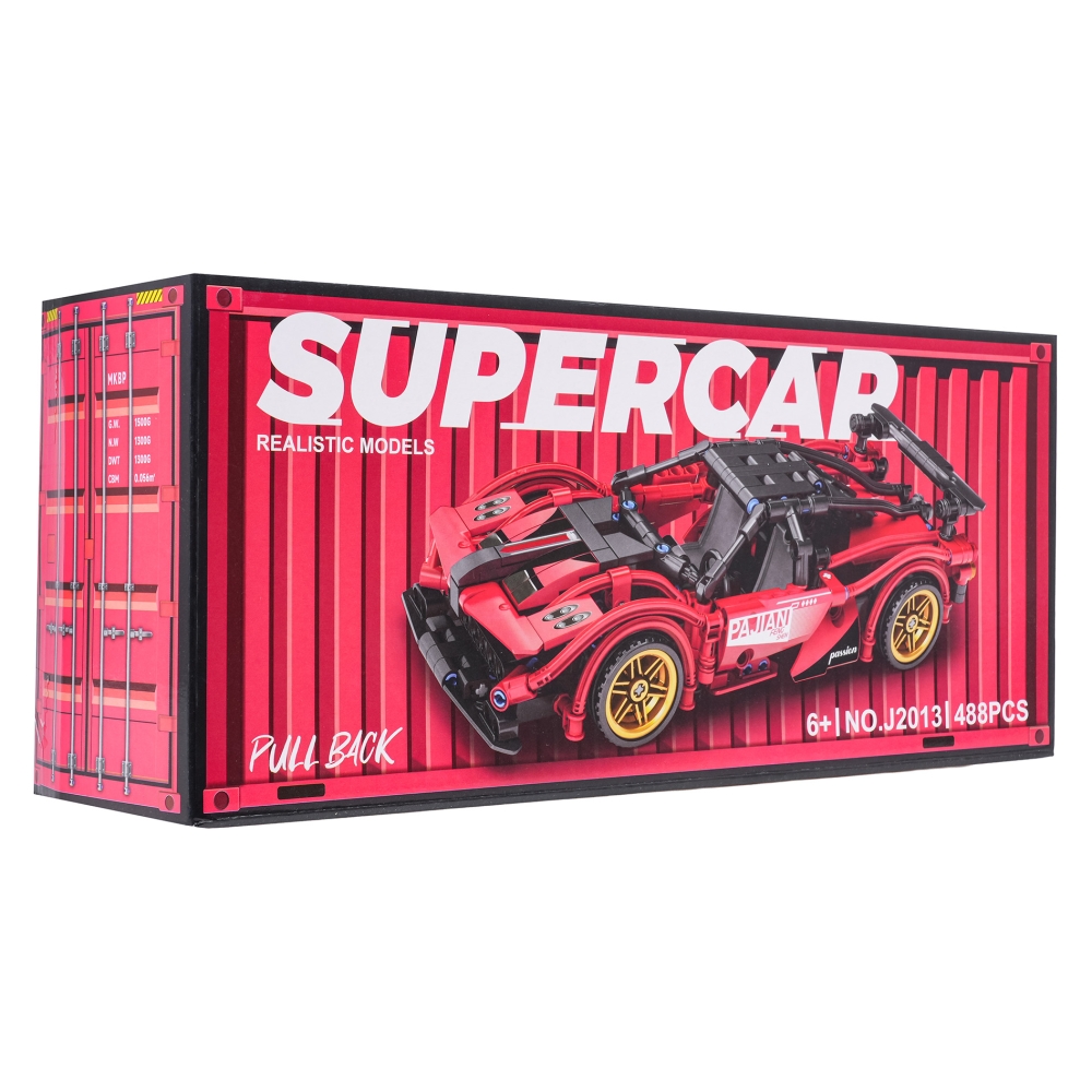 Konstruktorius Sportinis automobilis Raudonas 482 el.-Žaislai, Konstruktoriai, Lego, statybiniai blokai-e-vaikas