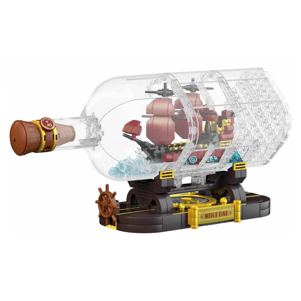 Konstruktorius Piratų laivas butelyje 885 el. Raudonas-Žaislai, Konstruktoriai, Lego, statybiniai blokai-e-vaikas