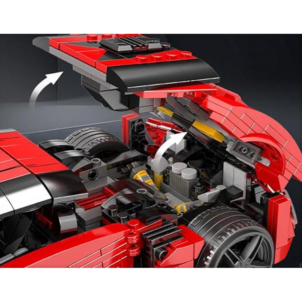 Konstruktorius Sportinis automobilis Raudonas 1311 el.-Žaislai, Konstruktoriai, Lego, statybiniai blokai-e-vaikas