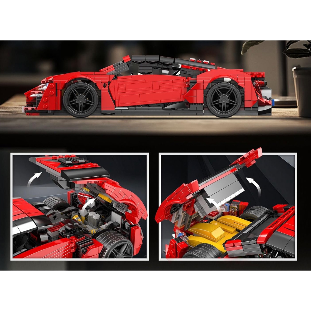 Konstruktorius Sportinis automobilis Raudonas 1311 el.-Žaislai, Konstruktoriai, Lego, statybiniai blokai-e-vaikas