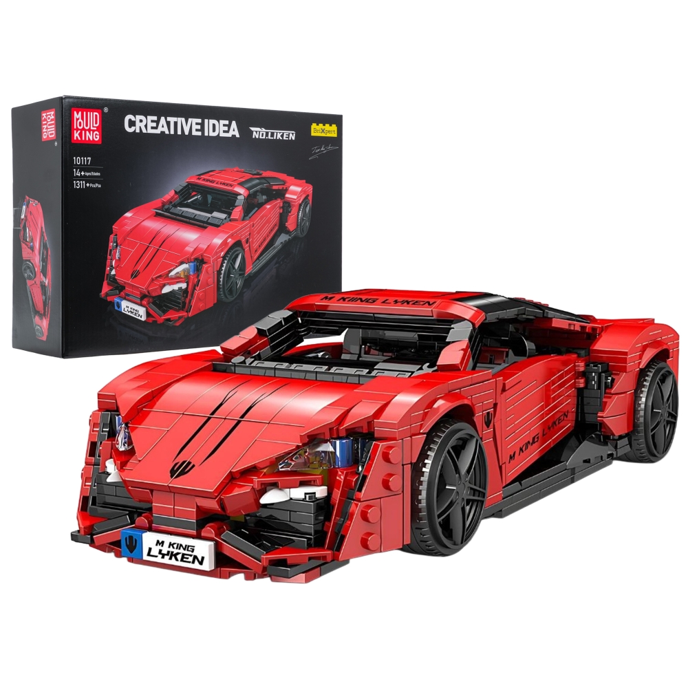 Konstruktorius Sportinis automobilis Raudonas 1311 el.-Žaislai, Konstruktoriai, Lego, statybiniai blokai-e-vaikas