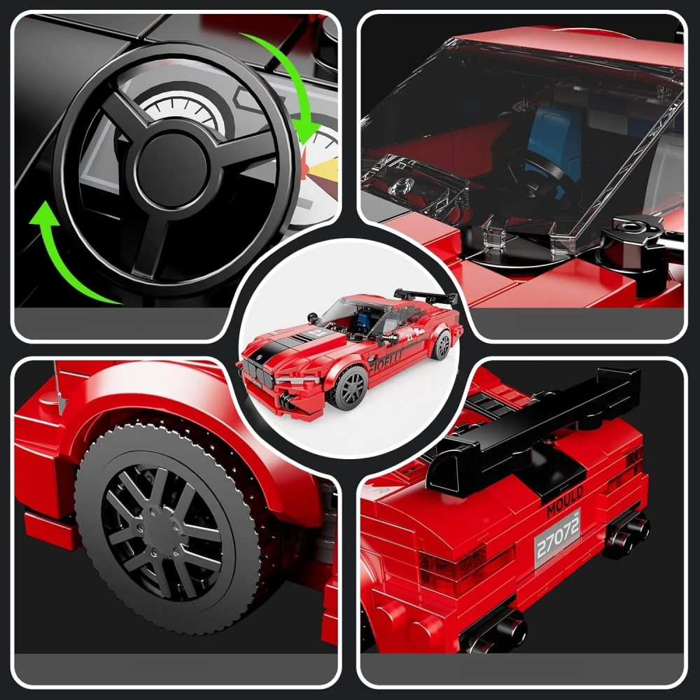 Konstruktorius Sportinis automobilis Raudonas 481el.-Žaislai, Konstruktoriai, Lego, statybiniai blokai-e-vaikas