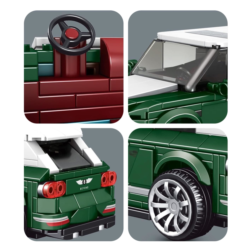 Konstruktorius Žalias automobilis 443 el.-Žaislai, Konstruktoriai, Lego, statybiniai blokai-e-vaikas