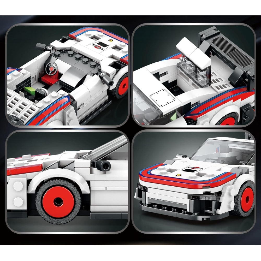 Konstruktorius Sportinis automobilis Baltas 346el.-Žaislai, Konstruktoriai, Lego, statybiniai blokai-e-vaikas
