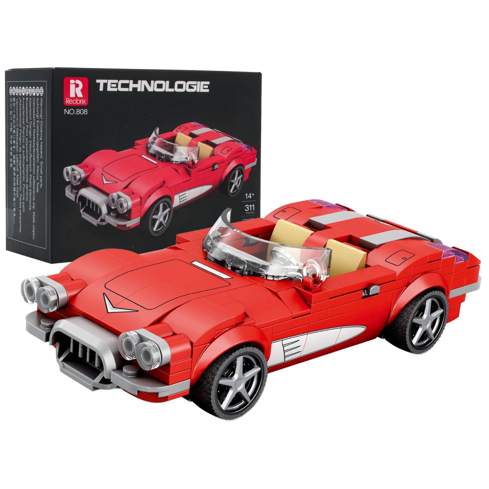 Konstruktorius Convertible Red automobilis 311el.-Žaislai, Konstruktoriai, Lego, statybiniai blokai-e-vaikas