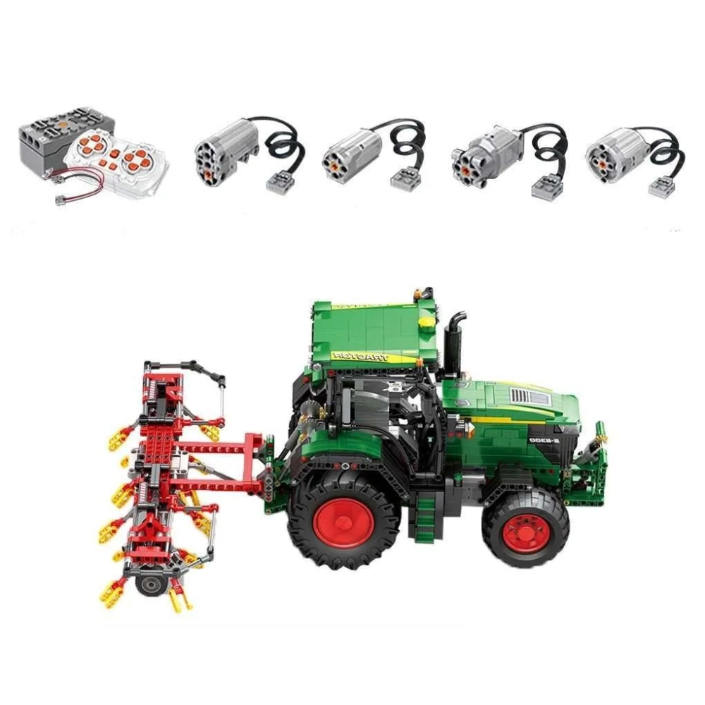 Zestaw Klocków Traktor Zielony + Akcesoria 1828el.