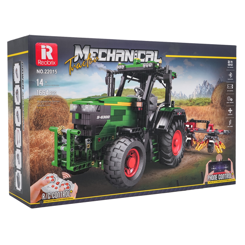 Zestaw Klocków Traktor Zielony + Akcesoria 1828el.