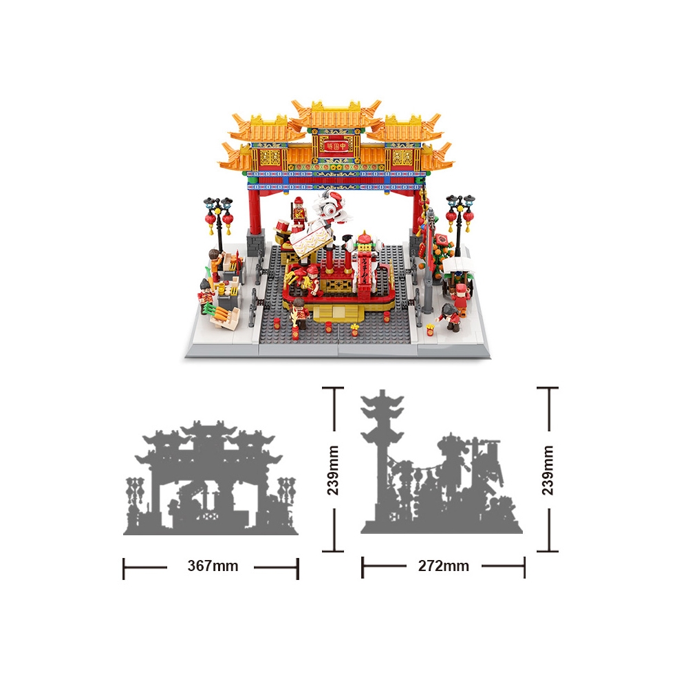 Konstruktorius Kinijos miestas 1245 el.-Žaislai, Konstruktoriai, Lego, statybiniai blokai-e-vaikas