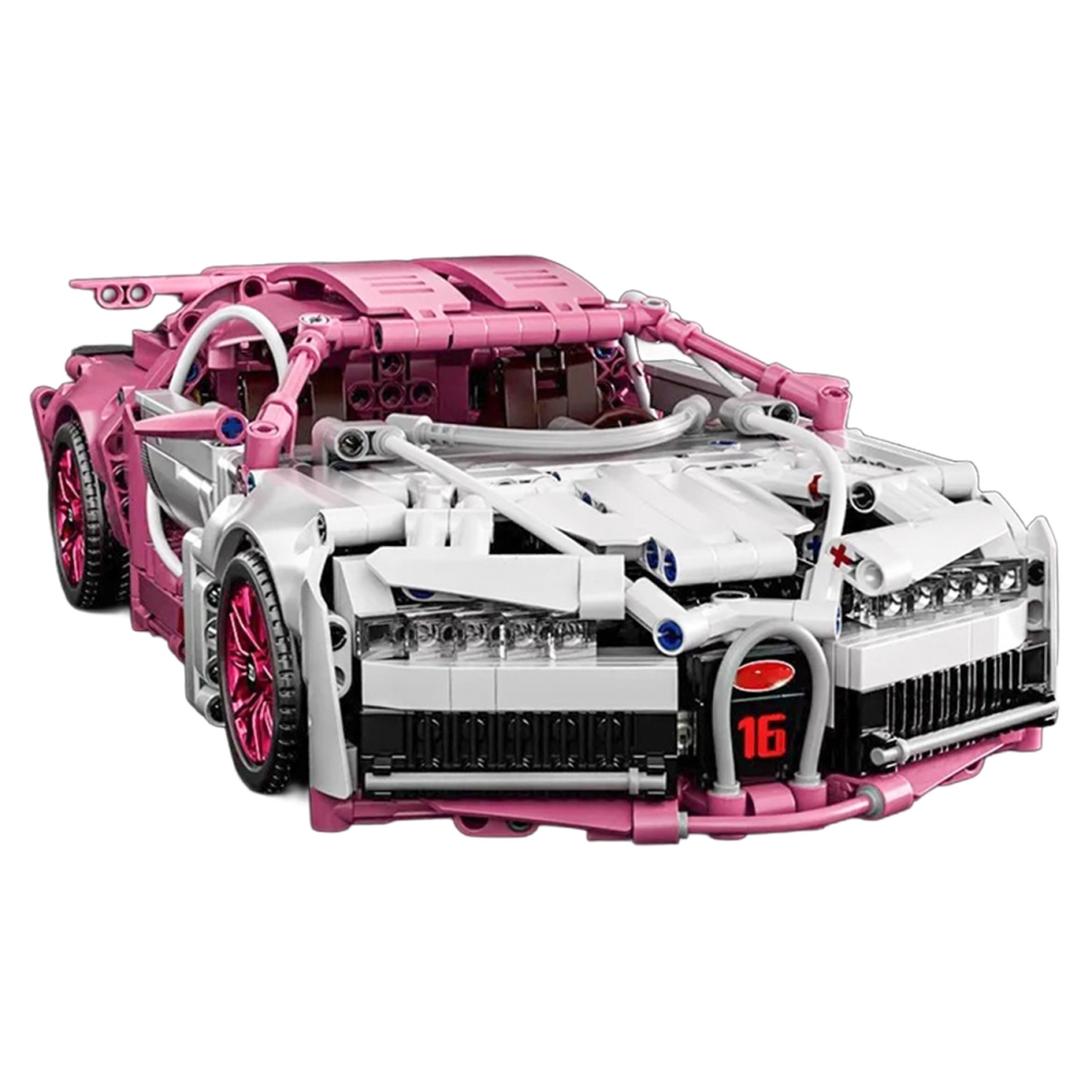 Konstruktorius Rožinis sportinis automobilis 1132 el.-Žaislai, Konstruktoriai, Lego, statybiniai blokai-e-vaikas