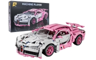 Zestaw Klocków Auto Sportowe Różowe 1132el.