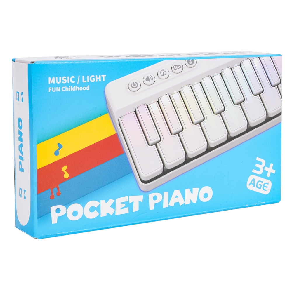 Nešiojamas pianinas, baltas-Žaislai, Muzikiniai-e-vaikas