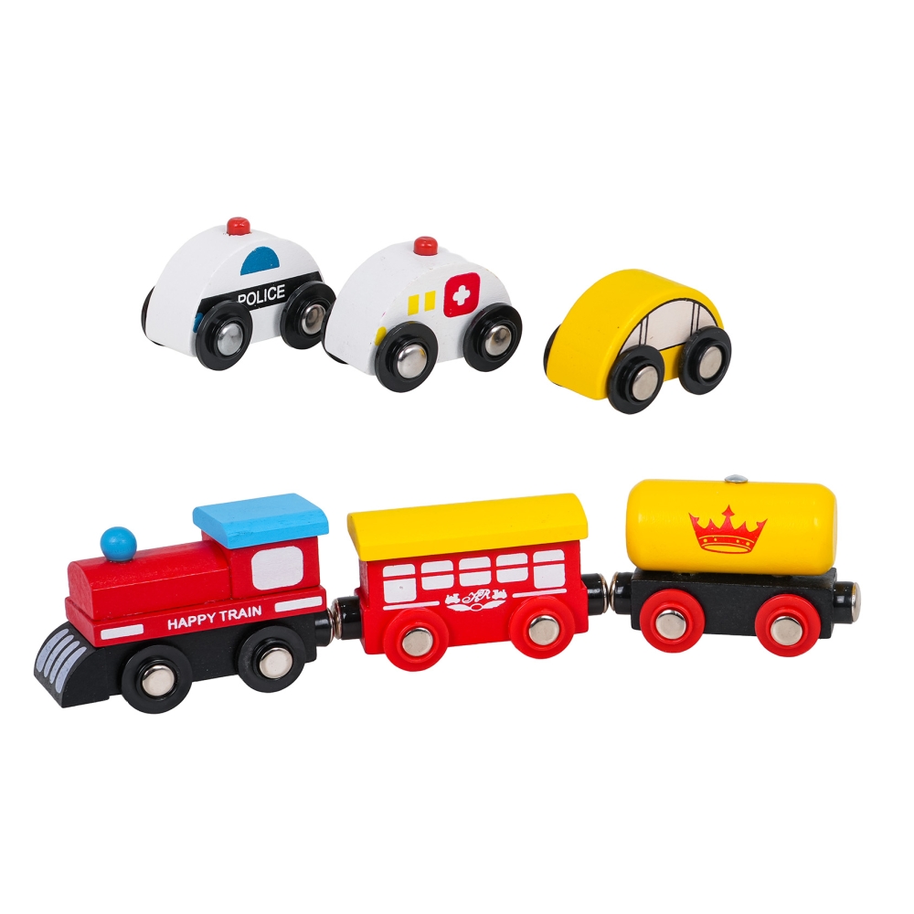MEGA medinis traukinys su stalu-Žaislai, Auto ir transporto žaislai, Traukiniai-e-vaikas