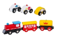 MEGA medinis traukinys su stalu-Žaislai, Auto ir transporto žaislai, Traukiniai-e-vaikas