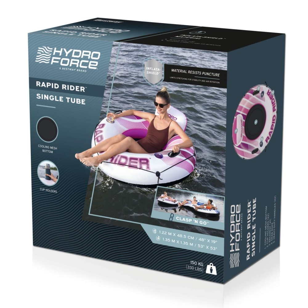 Plaukimo ratas Bestway RAPID RIDER, rožinis, 135 cm-Žaislai, Lauko žaislai, Pripučiami ratai, žaislai, čiužiniai-e-vaikas