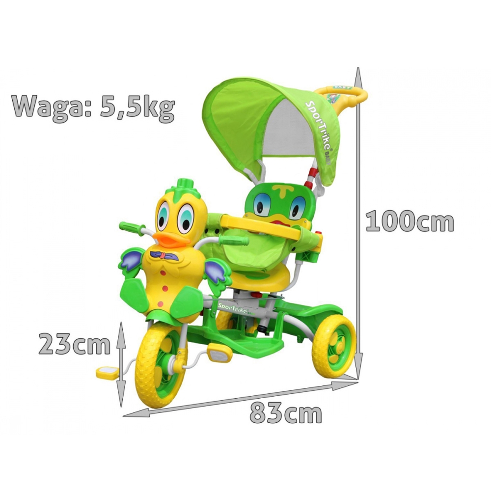 Vaikiškas triratis Duck Bike žalias-Judėjimui, Triratukai vaikams-e-vaikas