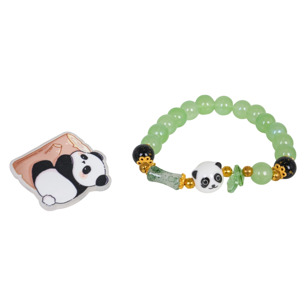 Apyrankė Panda, žalia-Drabužiai ir aksesuarai, Žaislai, Aksesuarai, Kosmetika, aksesuarai, Kiti aksesuarai-e-vaikas