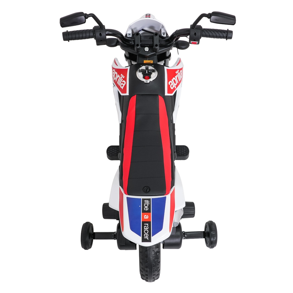 Elektrinis motociklas Aprilia RX, White-Elektromobiliai vaikams, Motociklai-e-vaikas