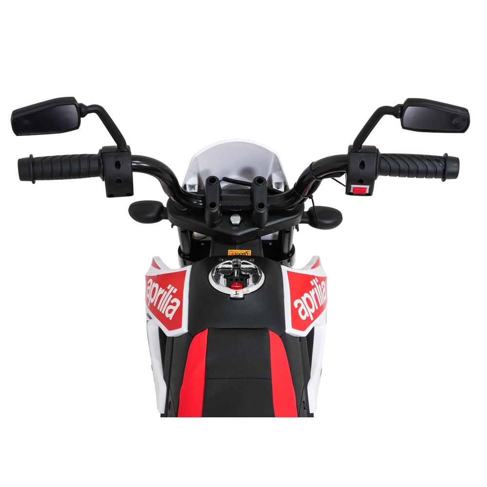 Elektrinis motociklas Aprilia RX, White-Elektromobiliai vaikams, Motociklai-e-vaikas