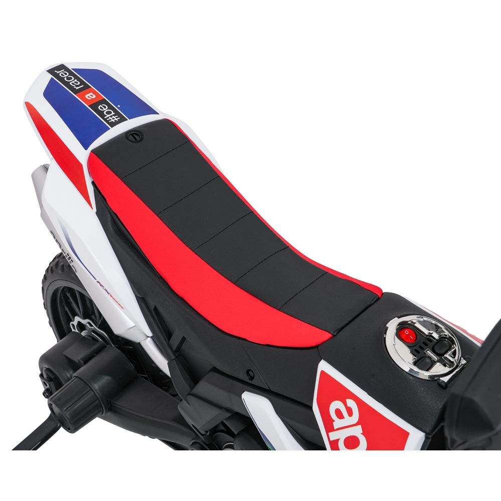 Elektrinis motociklas Aprilia RX, White-Elektromobiliai vaikams, Motociklai-e-vaikas