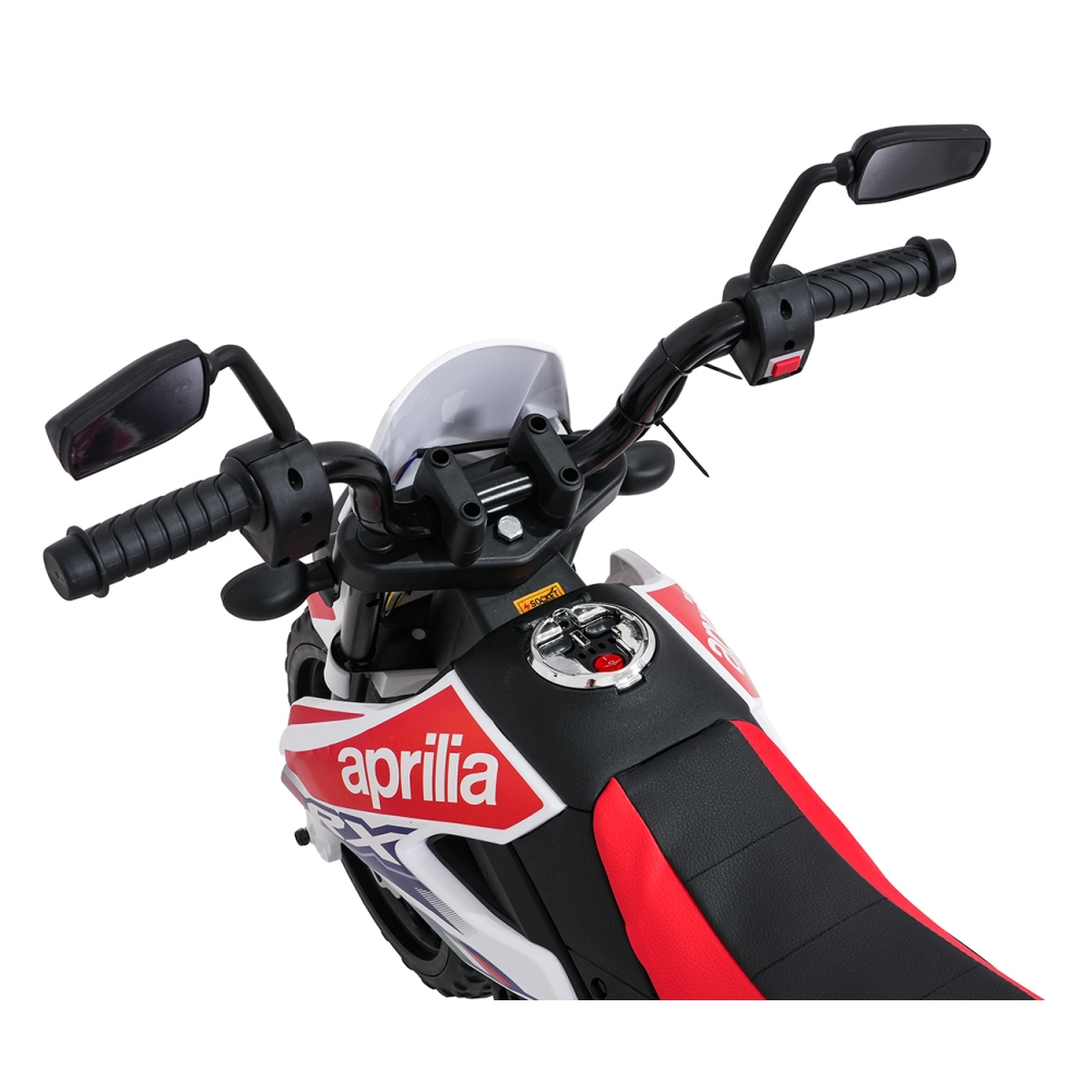 Elektrinis motociklas Aprilia RX, White-Elektromobiliai vaikams, Motociklai-e-vaikas