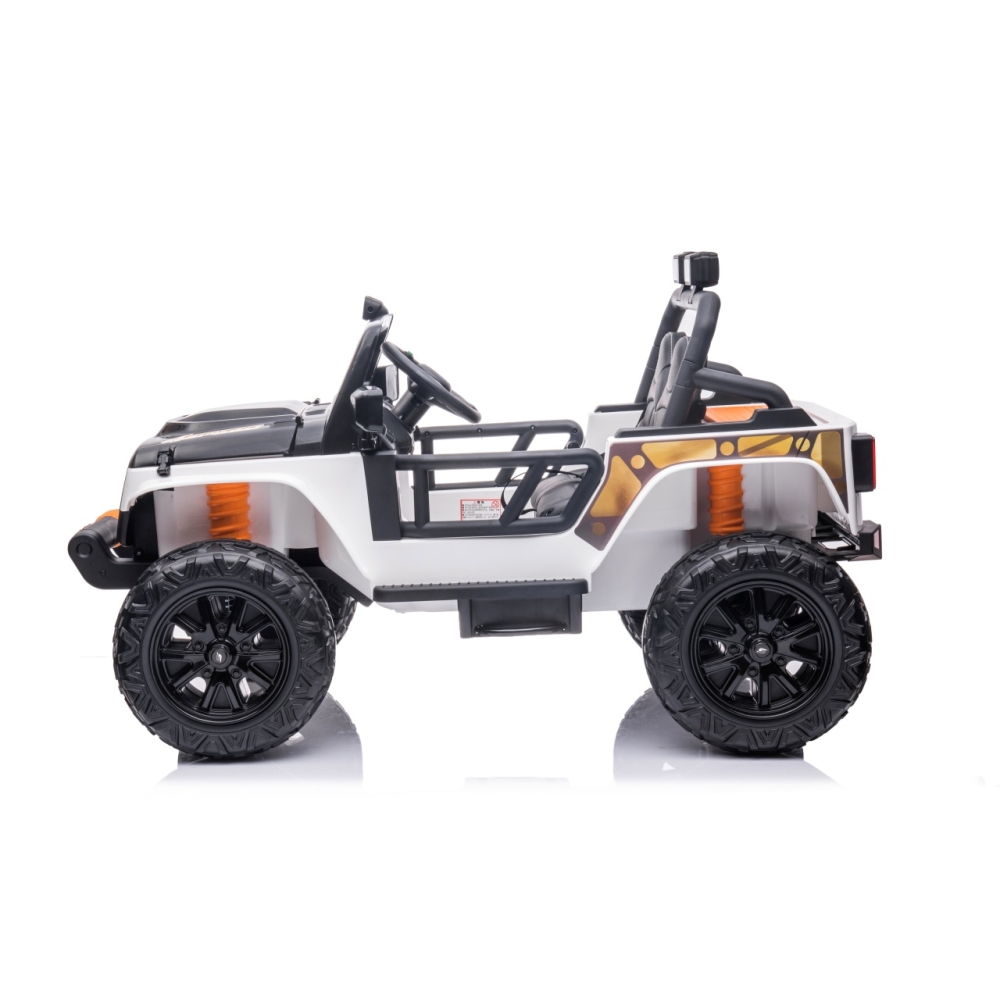 Elektromobilis Jeep Monster, White-Elektromobiliai vaikams, Visureigiai-e-vaikas