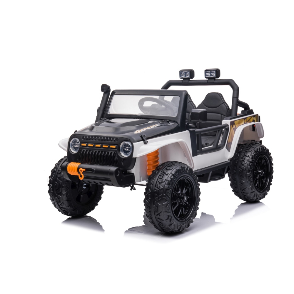 Elektromobilis Jeep Monster, White-Elektromobiliai vaikams, Visureigiai-e-vaikas